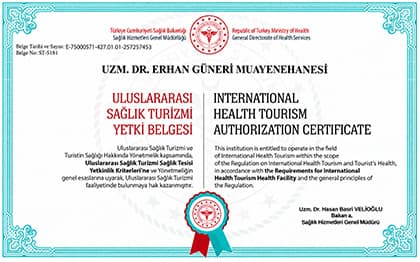 Uluslararası Sağlık Turizmi Yetki Belgesi